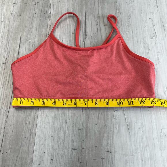 Fabletics Ayni Breathable Compression Pink Coral Sports Bra - Picture 4 of 5